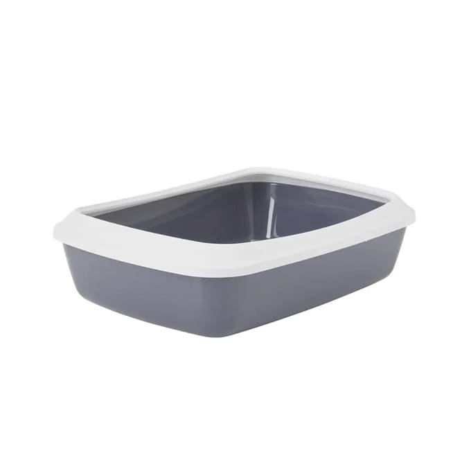 Savic Iriz Cat Litter Tray with Rim 42cm Cool Grey