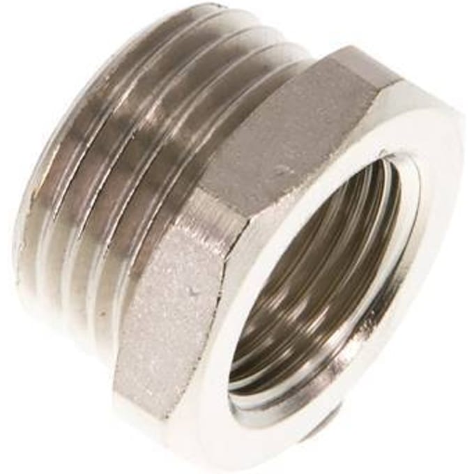 G 3/8'' x G 1/2'' F/M Vernikkeld Messing Verloopring 16 Bar [2 Stuks]