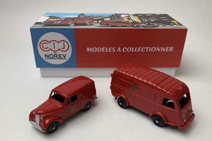 Coffret Renault 1000kgs en Renault Dauphinoise Belgian Post, set 2 autos, Norev CIJ C36102