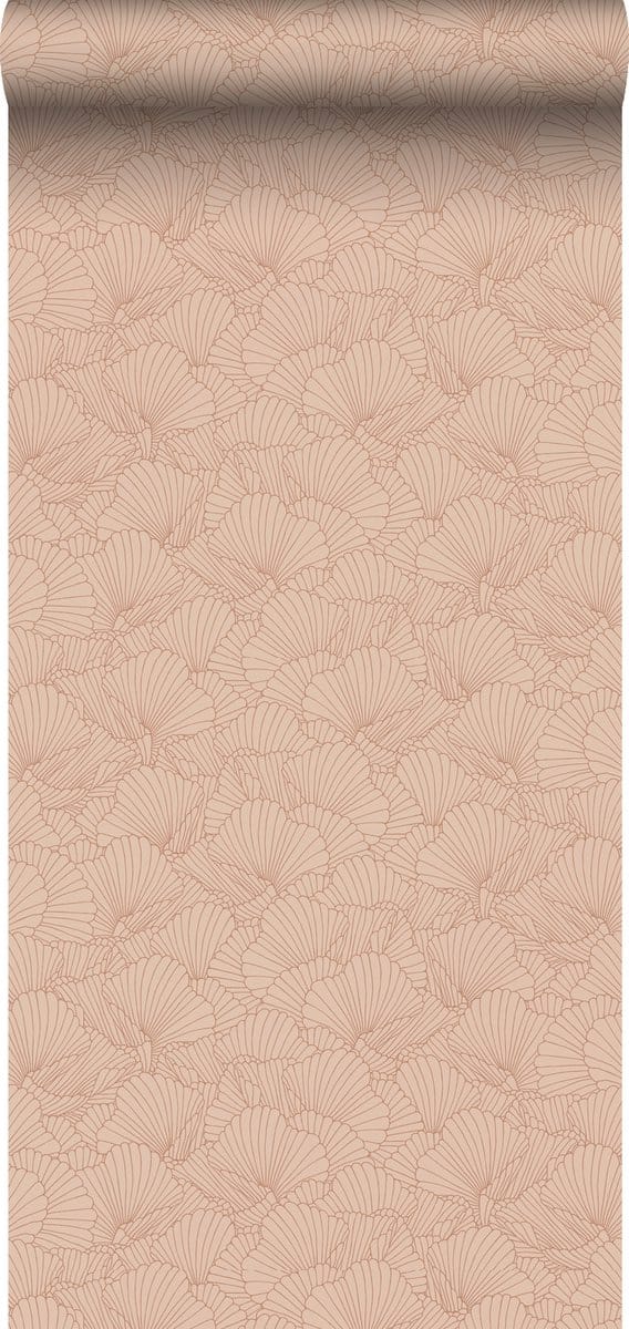 ESTAhome behang getekende bladeren licht terracotta - 53 cm x 10.05 m - 139493