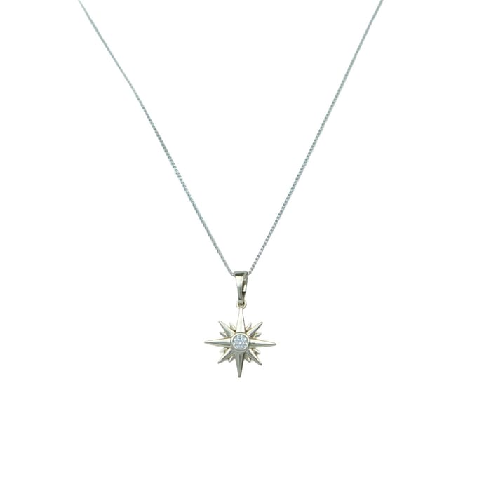 Cristal Star Neckace Silver