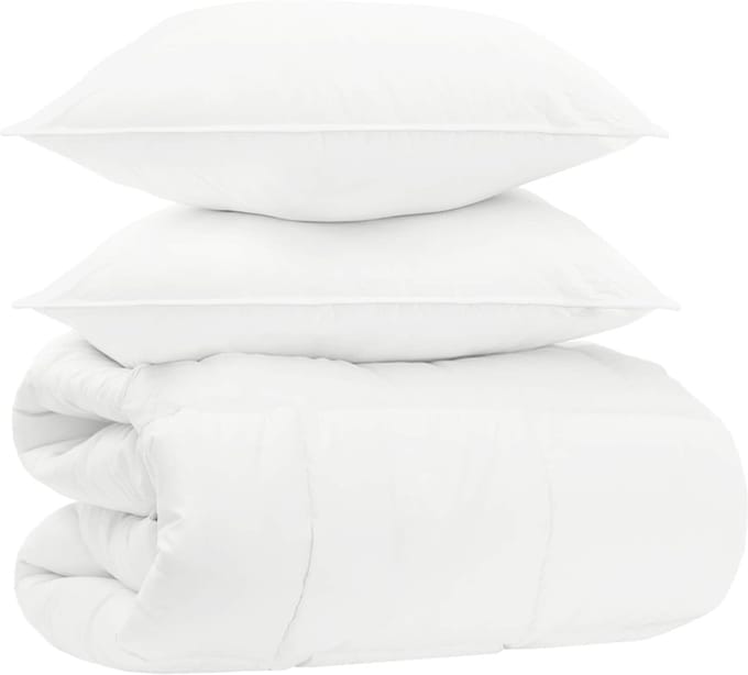 vidaXL - Dekbedset - 155 - x - 220 - cm - Nee - Katoen, - Bamboe, - Polyester - Wit