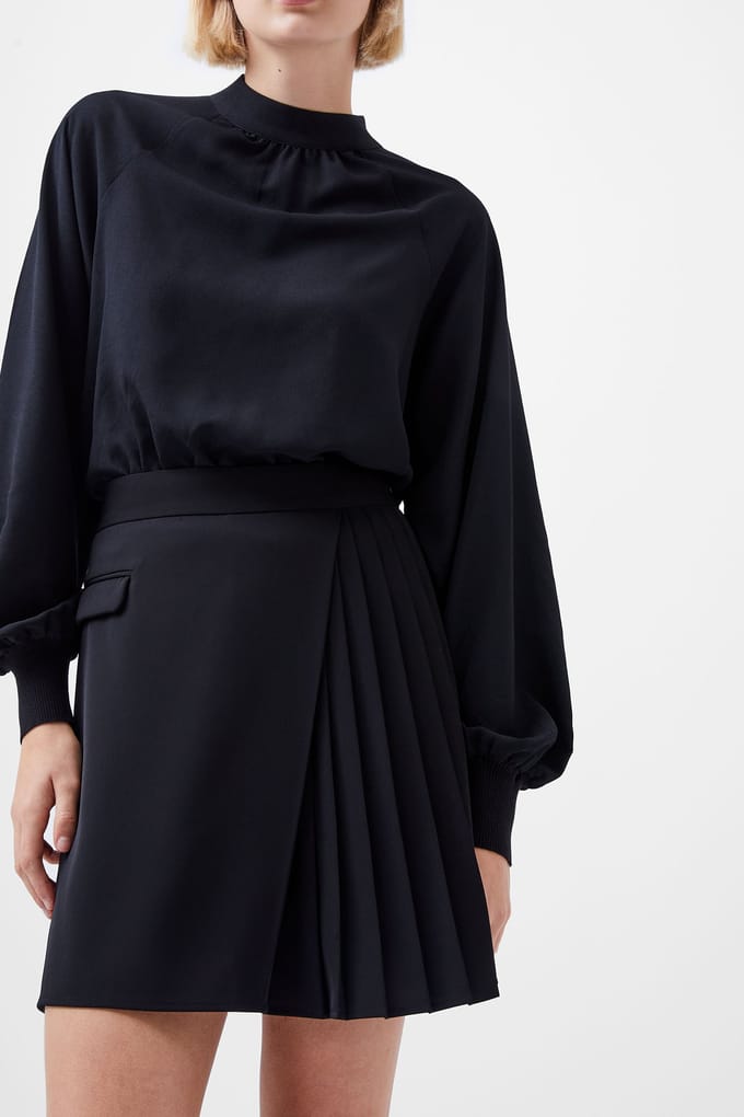 French Connection Harrie Suiting Pleated Skirt Blackout Taglia: 14 | Minigonne Outlet | Donna | Nero