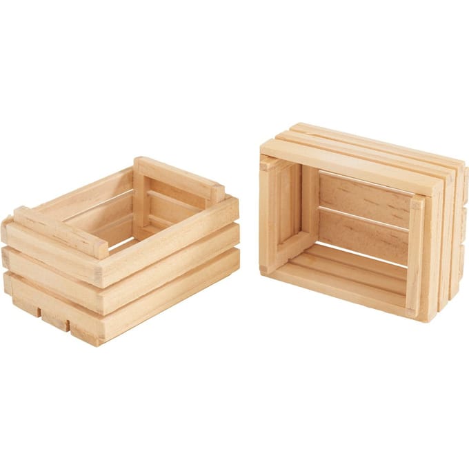 VBS Miniatuur houten fruittrapje, 2 stuks