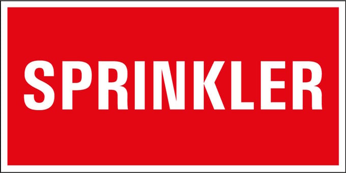 Sprinkler sticker 200 x 100 mm