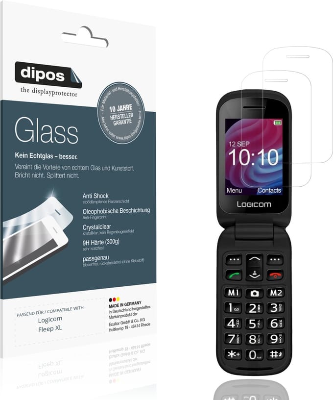 dipos – 2x Pantserfolie geschikt voor Logicom Fleep XL | 9H Screenprotector