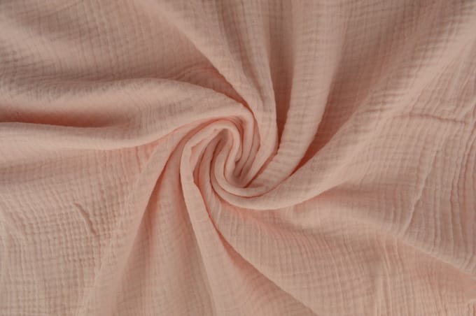 10 meter double gauze - Baby roze - 100% katoen