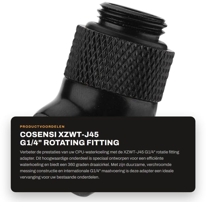 Dailygoods - XZWT-J45 G1/4" Rotating Fitting Adapter voor CPU Waterkoeling
