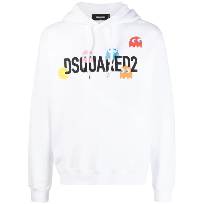 Dsquared2 Pac Man Cool Fit Witte Hoodie