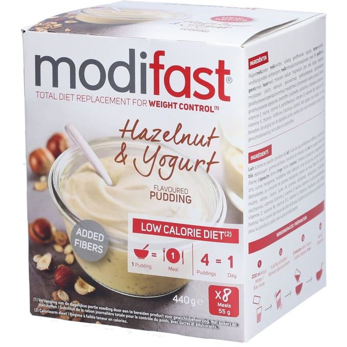 Modifast Intensive - Pudding - Yoghurt Hazelnoot - 8 x 52 gr