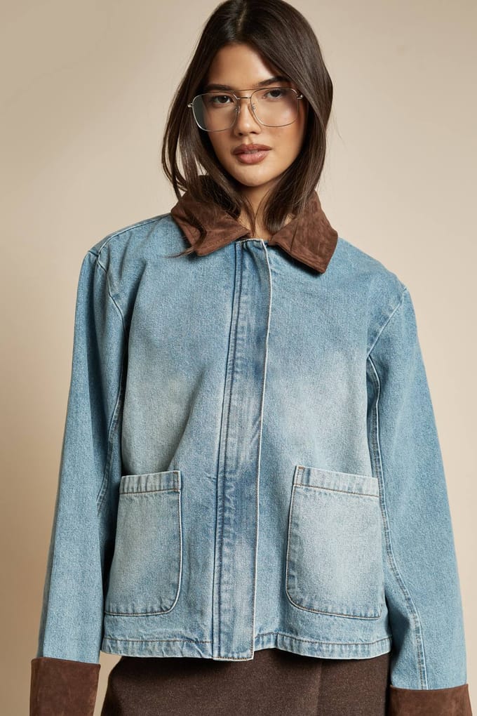 boohoo Dames Denim Schuurjas | Medium Gebleekt | Maat: 44