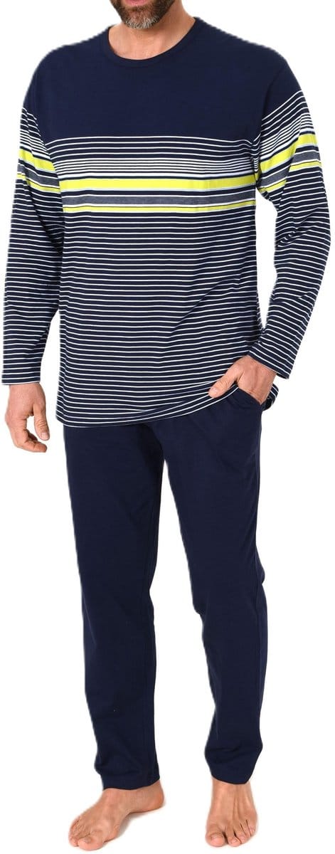 Lange Normann herenpyjama in een elegante gestreepte look