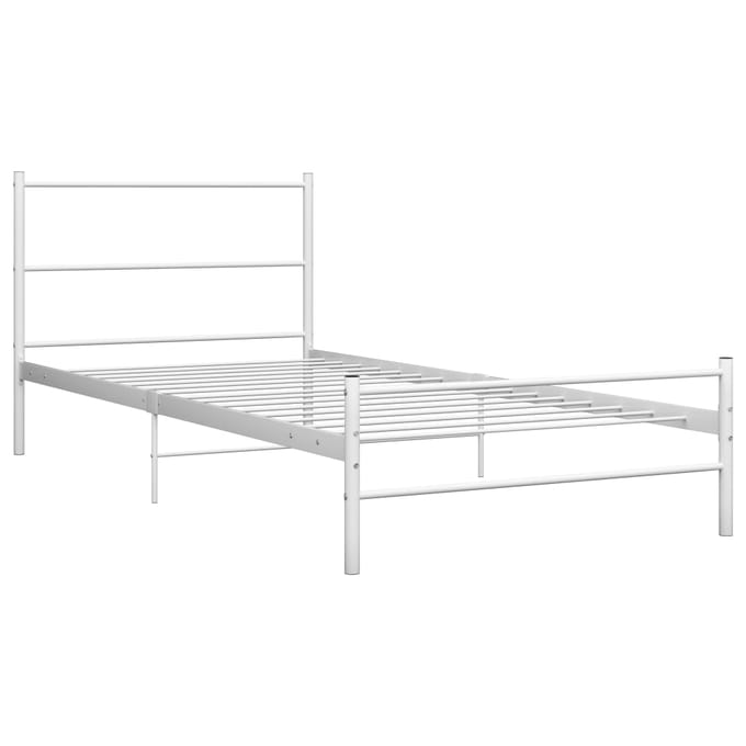 vidaXL - Bedframe - metaal - wit - 100x200 - cm