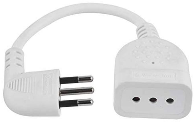 ◊aline 46005 mini extension cable with plug, 10 A, cable 20 cm, white