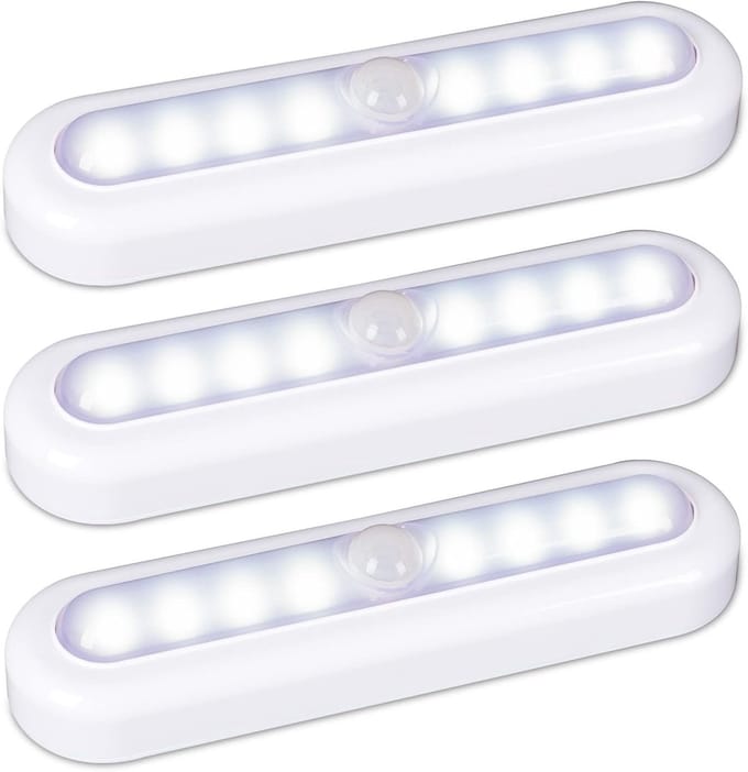 Kastverlichting LED - Nachtlamp sensor - Extra verlichting - Bewegingsmelder instelbaar - 18 cm 3 stuks - Wit