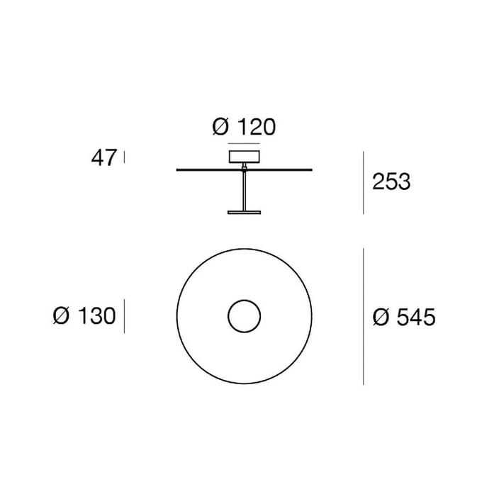 Linea Light LED plafondlamp Stilo_S, zwart, Ø 55 cm
