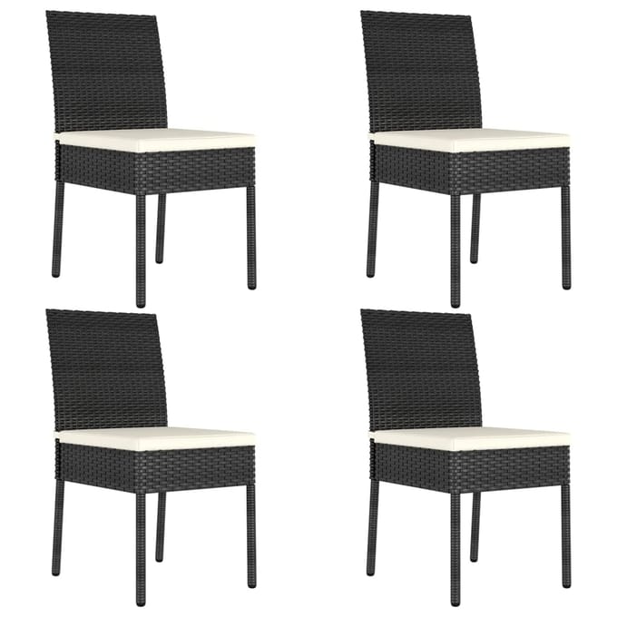 vidaXL Tuinstoelen 4 st poly rattan zwart