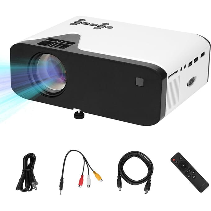 Mini projecteur maison projecteur portable HD 1080p blanc froid