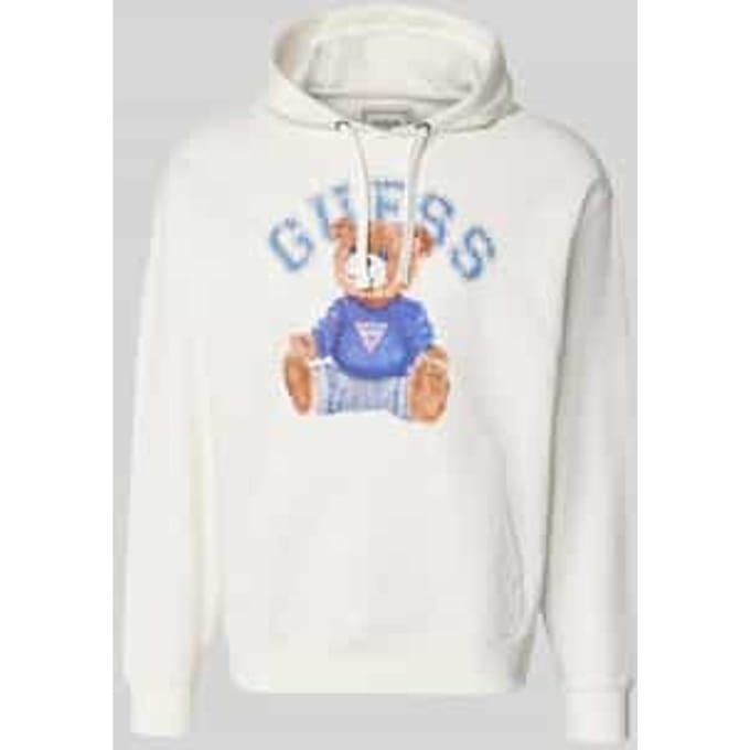 hoodie met labelprint en kangoeroezak