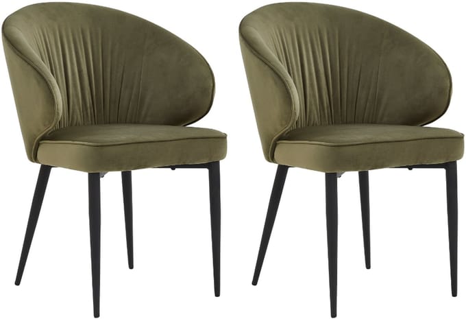 Colenis® - Ruby Eetkamerstoel - Set Van 2 - Groen - Velvet - Fabb - Design