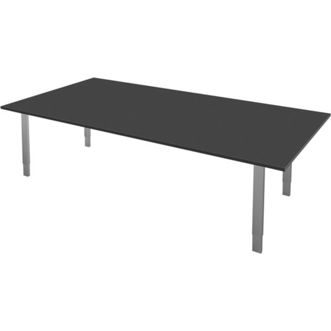 Vergadertafel Alpha antraciet 200x100cm verstelbaar