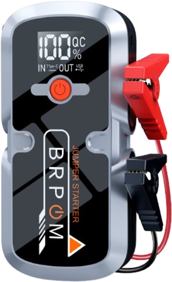 BRPOM 12V Jumpstarter - 4500A / 21.800 mAh - Accubooster - Starthulp met Powerbank 21800 mAh - Starthulp - Jumpstarter voor auto