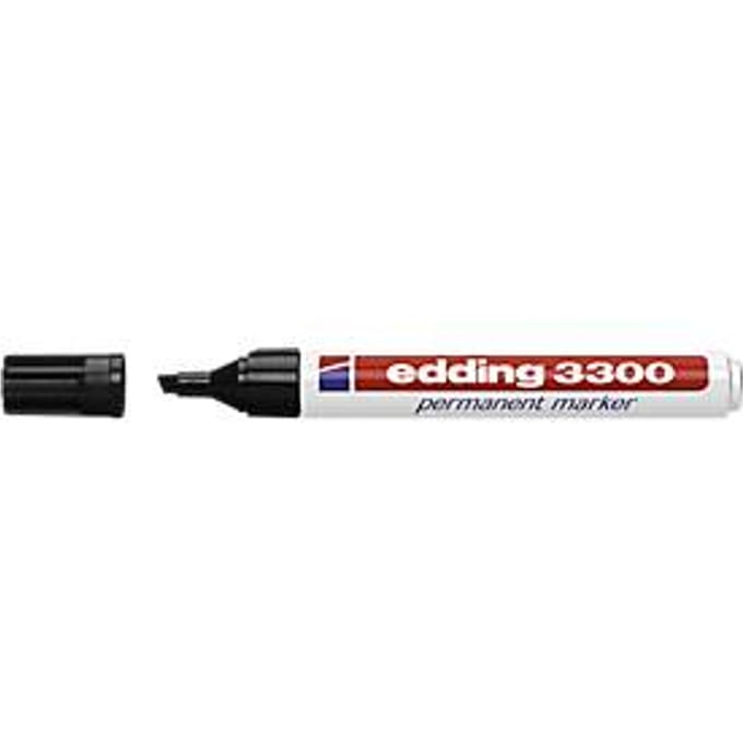 EDDING permanent marker 3300, met wigvormige punt, 10 stuks, zwart