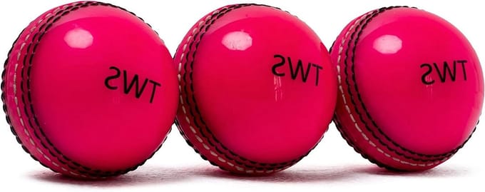 Cricketbal Oefen - Wedstrijd bal - Cricket Training - Handgestikte naad - Pack van 3 - Roze