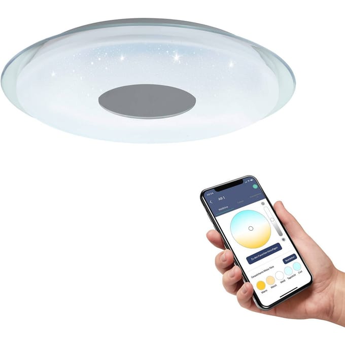 EGLO connect.z Lanciano-Z Smart Plafondlamp - Ø 45 cm - Wit/Grijs - Instelbaar wit licht - Dimbaar - Zigbee
