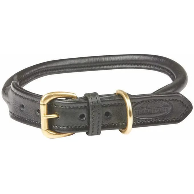 Opgerolde leren hondenhalsband Weatherbeeta