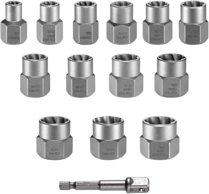 Schroevendraaierset - Gereedschapsset - Schroeven Verwijderen - Universele Bussen - 9.5 mm - Metaal