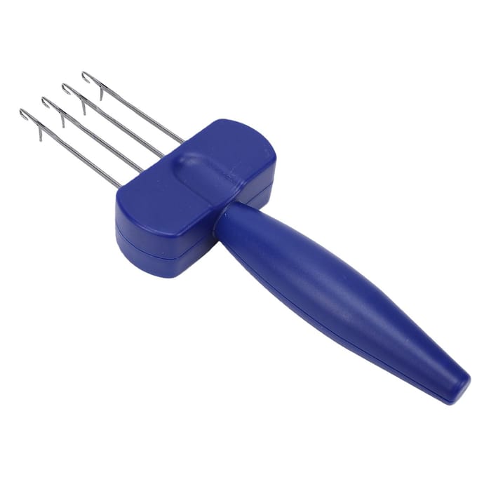 4 Latch Hook Cord Brei Tool Ergonomisch Handvat Afhechten Haaknaald I-snoer Maker voor Knutselprojecten 4 Haken blue