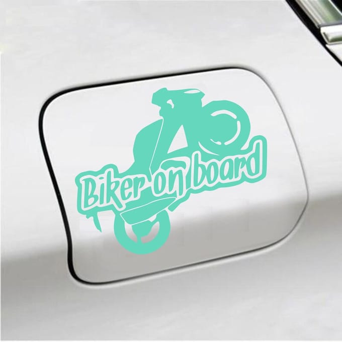 Bumpersticker - Biker On Board - 11,9 X 14,8 - Mint