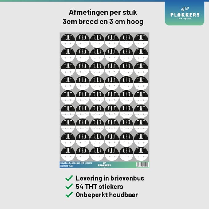 Tht stickers - Houdbaarheids sticker - Vriezer stickers