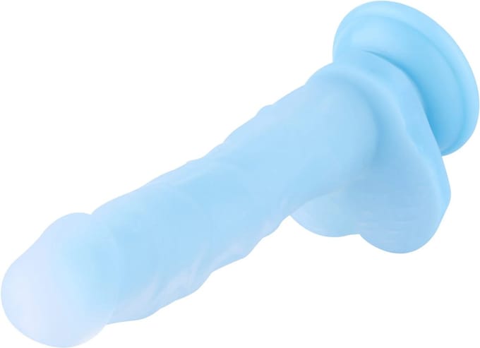 Glow in the Dark Dildo KlicLok 24 CM Blauw