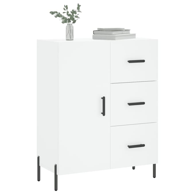 vidaXL Dressoir 69,5x34x90 cm bewerkt hout wit