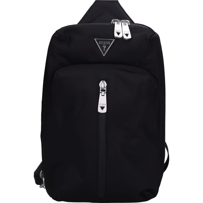 GUESS Slingtas Schoudertas Roma Crossover with Vertical Zip Black Zwart