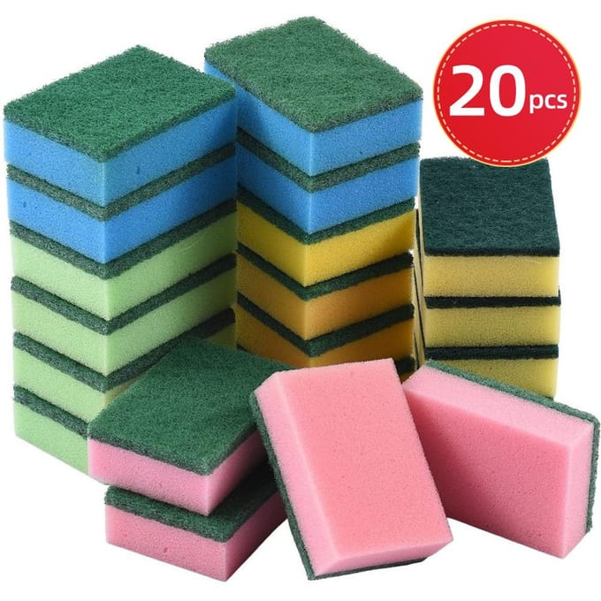 MOQ200 20PCS Lingettes Éponge Ménager Couleur Haute Densité Sable 10*7*3cm Chiffon Vaisselle Bloc Éponge black