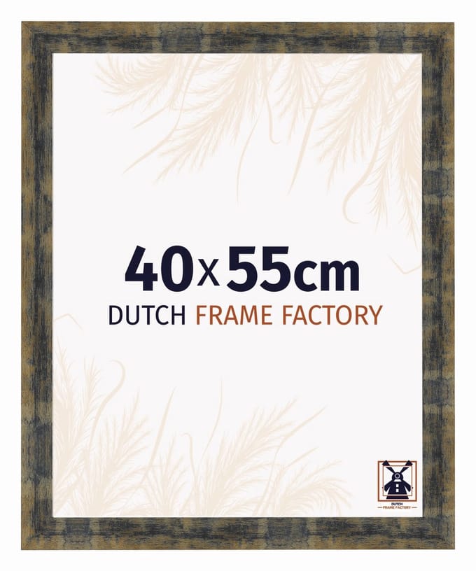 Fotolijst 40x55 cm - MDF - Blauw Goud Gemeleerd - Praag