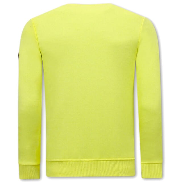 Heren Sweater met Print - Gouden Leeuw - 3728 - Geel