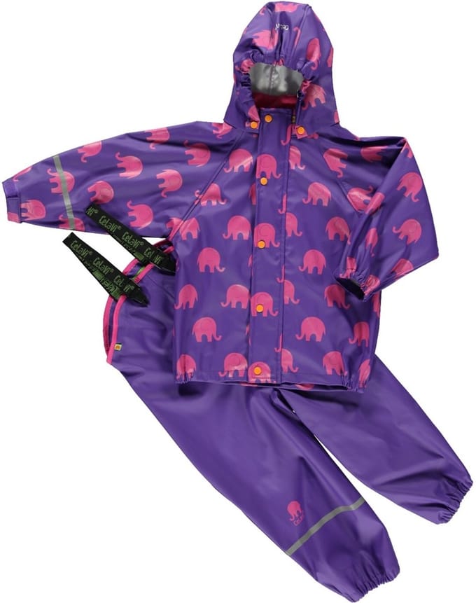 CeLaVi Regenset voor kinderen Rainwear set olifant AOP-PU