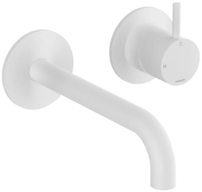 Hotbath Cobber CB105EXT18 afbouwdeel inbouw wastafelkraan met 18cm uitloop mat wit