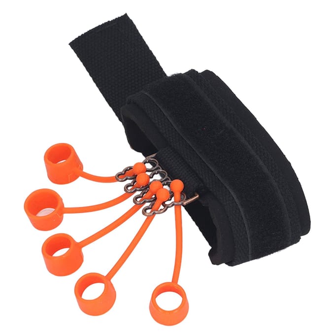 Vingerversterker Verbeter Flexibiliteit Handgriptraining met 5 Vervangbare Ringen 75lbs red