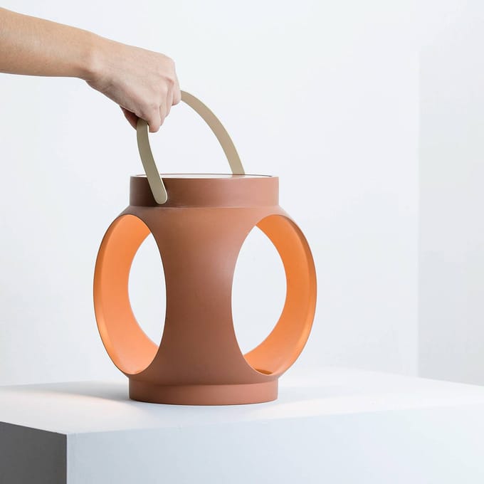 FARO BARCELONA Candela LED tafellamp, terracotta, kunststof