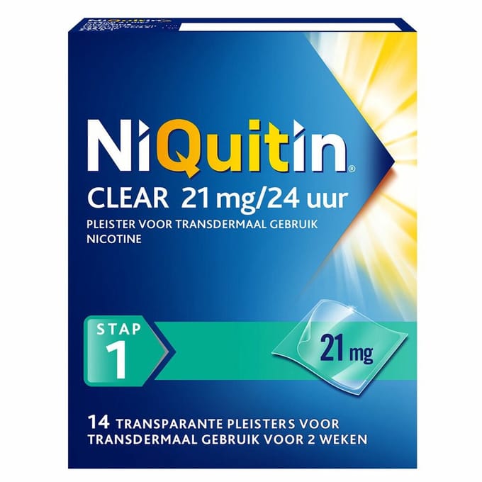Niquitin Clear Nicotinepleisters 21mg Stap 1 - 2 x 14 stuks