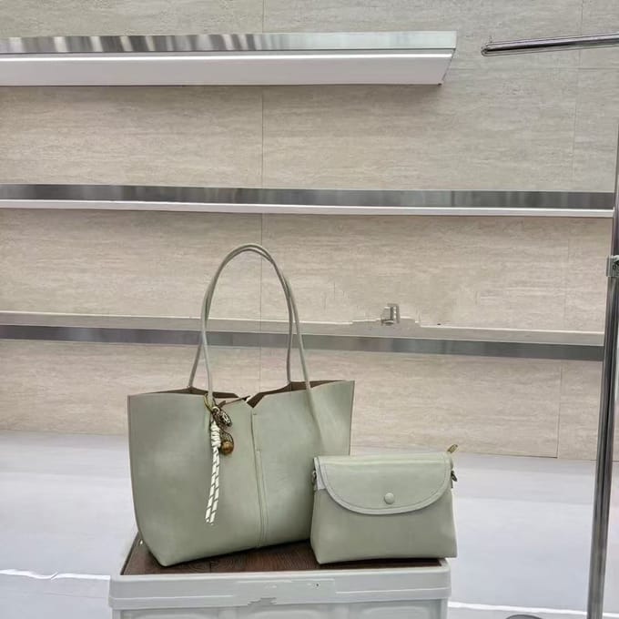 TK-S set Schoudertas-shopper + clutch-handtas, groen