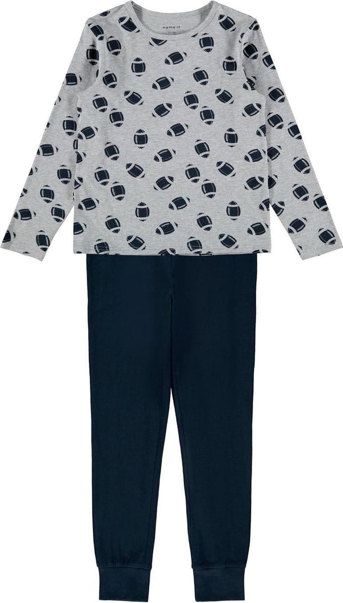 name it pyjama jongen Rugby Grey maat 110-116