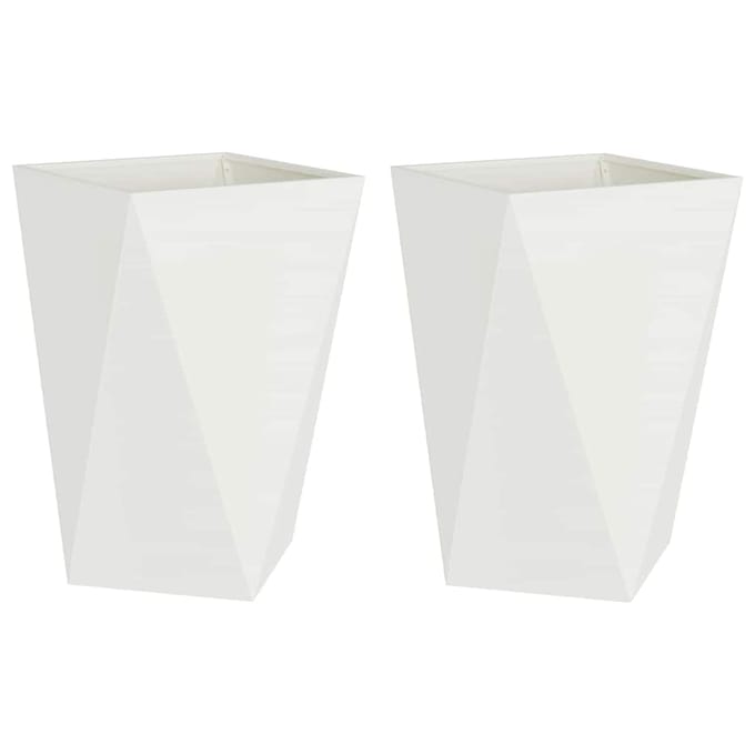 vidaXL Plantenbak 2 st Wit 50 x 50 x 75 cm Staal