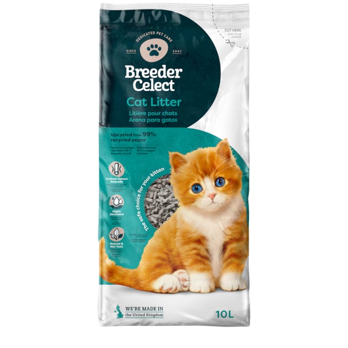 BreederCelect Kattenbakvulling - 100% Gerecycled - 10 l