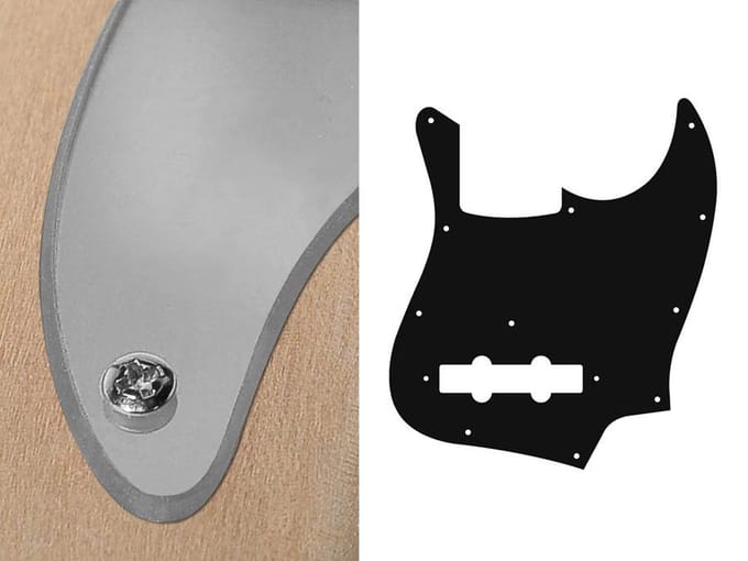Boston JB-210-MC pickguard, Jocker bass, standard, 2 ply, mirror chrome